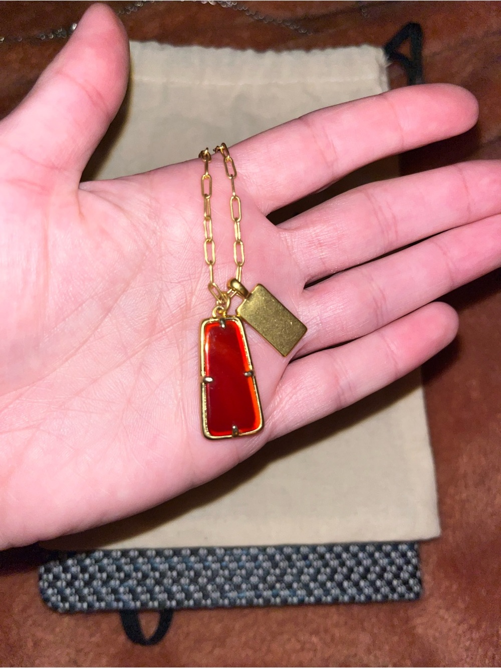 Madewell Stone Collection Carnelian Pendant Necklace - Picture 8 of 9